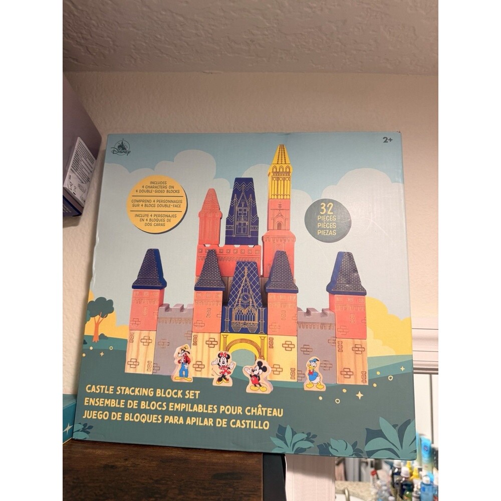 Disney Mickey and Friends Castle Stacking Block Set Wdw 50th Anniversary New!